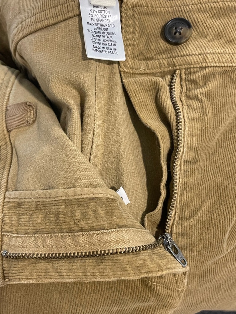 NILI LOTAN Megan Mid Rise Wide Leg Corduroy pants in Tan Size 2 - Picture 10 of 10